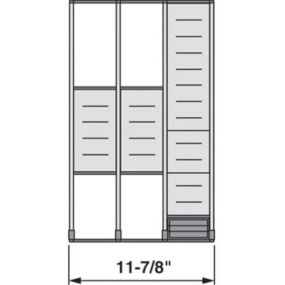 Blum Bzhi.533Mi3A 11-.88 In. Orga Line For Wood Drawers - Stainless Steel