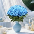 thumbnail image 7 of 24Pcs Blue Velvet Artificial Roses, Realistic Faux Roses for Wedding Centerpieces, Bridal Bouquet, Mermaid Theme Party Decor, 7 of 7