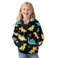 thumbnail image 4 of Chririnla Cute Dinosaur Pattern Fuzzy Zip Up Hoodie for Youth and Boys - Lightweight Athletic Wear with Pockets for Gym Run and Casual, 4 of 7