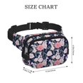 thumbnail image 4 of Picia Rose Flowers Print Square Double-Layer Waist Bag Mini Adjustable Waist Belt Bag Exercise Running Travel Hiking, 4 of 9