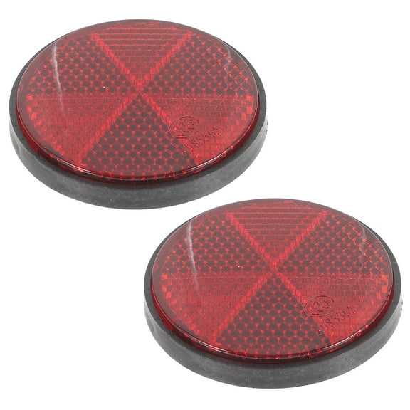USHOBE 2Pcs Red Plastic Reflectors for Bicycles and Cars Round Screw Mount Reflective