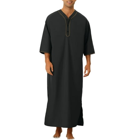 

Lars Amadeus Men s Nightshirt Short Sleeves Loose Fit Loungewear Gown Nightwear