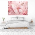 thumbnail image 3 of Mudket Cherry Blossom Pink Butterfly with Gold Foil Canvas Wall Art, Floral Wall Decor, Framed Ready to Hang Artwork for Living Room Bedroom - 12"L x 8"W, 3 of 10