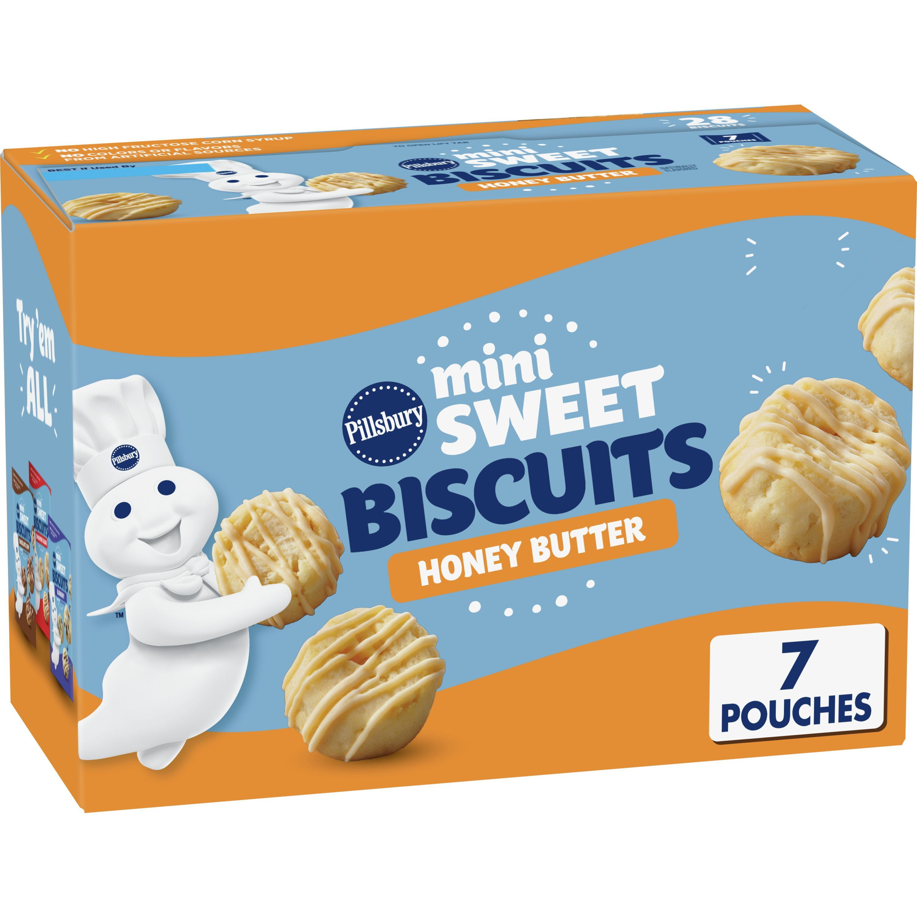 Pillsbury Soft Baked Mini Sweet Biscuits, Honey Butter, 28 ct
