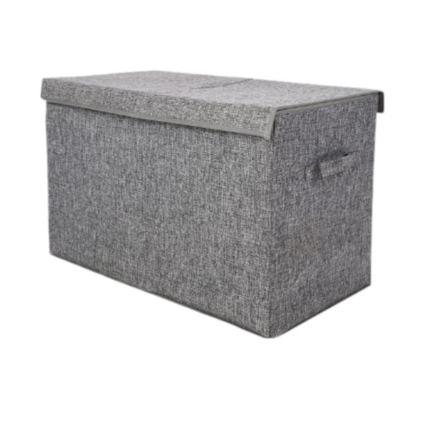 Caja de almacenamiento de juguetes para niños, organizador de armario con tapa abatible, contenedor plegable versátil para guardar juguetes de bebé y Gris