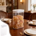 thumbnail image 1 of Transparent Airtight Storage Jars with Lids, Stackable Slide Top Pantry Containers for Kitchen Snacks Grains Coffee, Clear Plastic, Set of 3, 15–21.5 cm, 1 of 6
