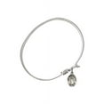thumbnail image 2 of 7 1/4 inch Oval Eye Hook Bangle Bracelet w/ St. Thomas A Becket in Sterling Silver, 2 of 3