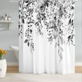 thumbnail image 4 of Black and White Eucalyptus Leaves Shower Curtain, Watercolor Plant Floral Bathroom Shower Curtain, Fabric Waterproof Botanical Shower Curtain with 12 Hooks, 72 x 72 Inch, 4 of 6