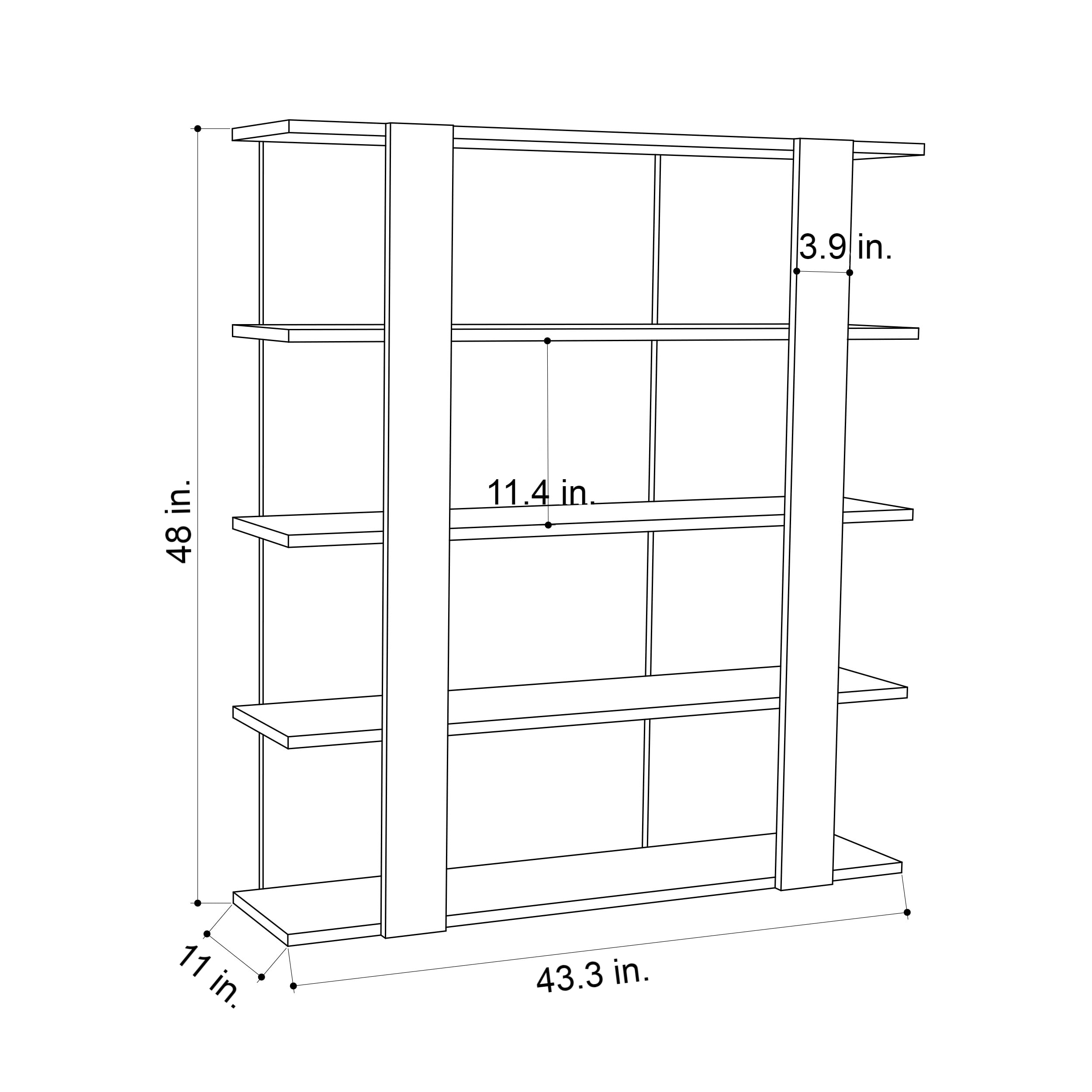 Ada Home Decor Furniture 4 Tier Open Shelf Light Mocha Beecroft Modern Bookcase