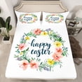 thumbnail image 2 of Feelyou Spring Flower Floral Bed Sheets, Happy Easter King Sheets, Modern Western Festival Sheet Set, Luxury Bedroom Decor, 4-Piece, 2 of 7