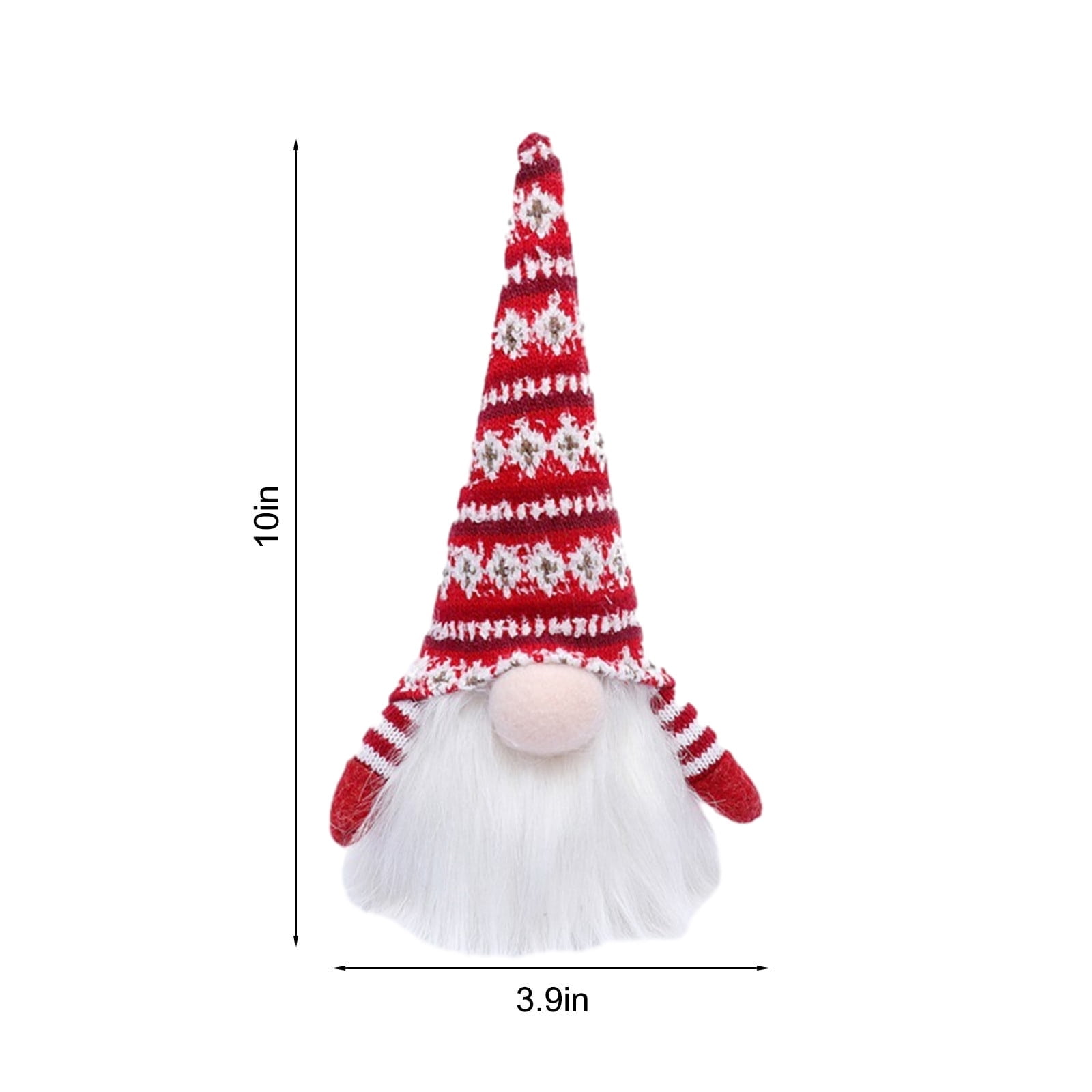Christmas Lights Gnome with Xmas Song Decorations, 2024 Xmas Ornaments Gift, Scandinavian Doll Figurine, Swedish Tomte Santa Handmade, Holiday Party Crafts, 10 inch, Red