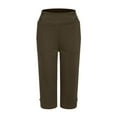 thumbnail image 6 of YDFCWXW Womens Yoga Capri Pants High Waist Wide Leg Capri Leggings Pull On Stretch Casual Capris with Pockets AG, M, 6 of 6