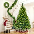 thumbnail image 3 of 6FT Grass Green Christmas Tree, Large Branches Pine Tree, Pre-Lit Set with Tree & Garland & Wreath, Artificial Christmas with Pine Cones, Hinged Xmas Tree , for Holiday Party Ofiice Home, 3 of 7