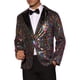 thumbnail image 4 of BLAZER DE LENTEJUELAS CHIC INSPIRADOR PARA HOMBRE, CON SOLAPA PICO, EN COLOR BLOQUE BRILLANTE Y RELUCIENTE, TAMAÑO L, MULTICOLOR, 4 of 5