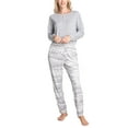 thumbnail image 5 of Hanes Women's Midnights Pajama Set, Long Sleeve Top and Jogger Lounge Pants, Gray Heather, M, 5 of 7