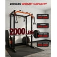 thumbnail image 6 of Historyli Multi-Functional Power Rack with LAT Pulldown & Cable Crossover System, Home Gym, Orange/Black, 6 of 8