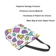 thumbnail image 3 of FORMRS Womens Canvas Tote Bag with Zipper Inner Pocket Shoulder Handbag, Purple Retro Pattern, 3 of 7