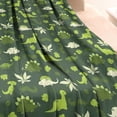 thumbnail image 3 of DarkGreen Cartoon Dinosaurs Plants Pattern Blanket,Comfortable Soft Flannel Throw Blanket,All Season,Warm Lightweight Blankets for Sofa Bed Couch Living Room Chair,40"x50", 3 of 4