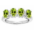 thumbnail image 2 of Star K� Oval 5x3 Genuine Peridot 4 Four Stone Band Ring, 2 of 9