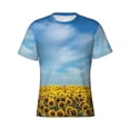 thumbnail image 3 of Naloa Blooming Sunflower Field Men's T-Shirt Sport T-shirt Men's Basic Tee Casual Men's Shirt, Round Neck, Short Sleeves - XX-Large, 3 of 5
