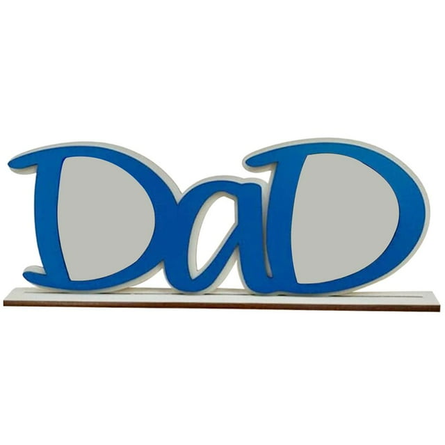 simhoa Dad Picture Frame Photo Holder, Father's Day Photo Frame, Dad/Papa Letter-Shaped Blue Dad
