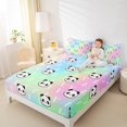 thumbnail image 4 of jejeloiu Kawaii Panda Head Bed Sheets,Cartoon Animal King Sheets,Gradient Colorful Sheet Set For Girls Boys,Super Cozy Room Decor,4pcs, 4 of 7