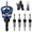 Blue, variant on Two-Flute Counterbore with Depth Stop, 4PCS Four-Flute Tapered Drill Bits Set, HSS M2 Countersink Drill Bit with Adjustable Depth Stop Collar, for Woodworking Cabinetry DIY, 1/4" Hex Shank (Red)