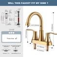 thumbnail image 6 of WOWOW 4 in. Centerset Double Handle 3 Holes High Arc Bathroom Faucet with Pop-Up Drain, 6 of 7