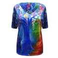 thumbnail image 2 of Pntutb Womens Clearance Plus Tops Short Sleeve Print V-Neck Tee T-Shirt Blouses, 2 of 3