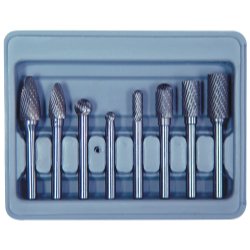 Woodturning Tools Carbide Astro Pneumatic Tool 2181 8-Piece Double Cut Carbide Rotary Burr Set 1/4-Inch Shank in Blow Molded Case ()