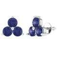 thumbnail image 2 of 3.0Ct Brilliant Round Cut Solitaire Studs Tanzanite 18K White Solid Solid Gold Everyday Dainty Earrings Screw Back, 2 of 7