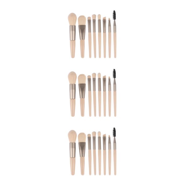 Soidarity Paquete de 8 brochas de maquillaje con mango de plástico, base de polvo resistente al agua, juego de sombras de ojos, brocha suave, herramientas Blanco Tipo 1 3piezas Soidarity CBP191053