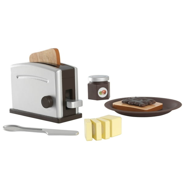 KidKraft Espresso Toaster Play Set with Pushable Toaster Handle and 8