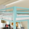thumbnail image 3 of Sifurni Apple Green Heavy Duty Twin Size Metal Loft Bed with Full-Length Guardrail & Removable Stairs, Adult, 3 of 9