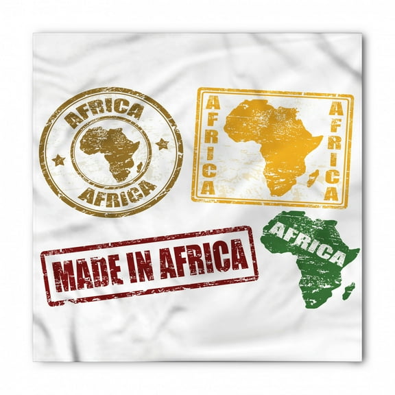 African Bandana, Grunge Stamps Design, Unisex Head and Neck Tie, by Ambesonne