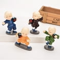 thumbnail image 5 of 4 Pcs Miniature Kung Fu Buddha Statue, Small Monk Figurine Resin Zen Garden Ornaments, Miniature Buddha Figurine for Wall Shelf Desktop Garden Home Office Car, 5 of 6