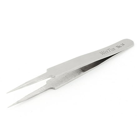Unique Bargains Watchmakers Stainless Steel Anti Static Needle Tip Straight Tweezer Plier