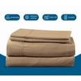 thumbnail image 5 of 4-Piece Queen Sleeper Sofa Sheet Set, 100% Egyptian Cotton, 800 Thread Count, Fits 8" Deep Pull-Out Couch Mattress (60" x 74") - Taupe Solid, 5 of 5
