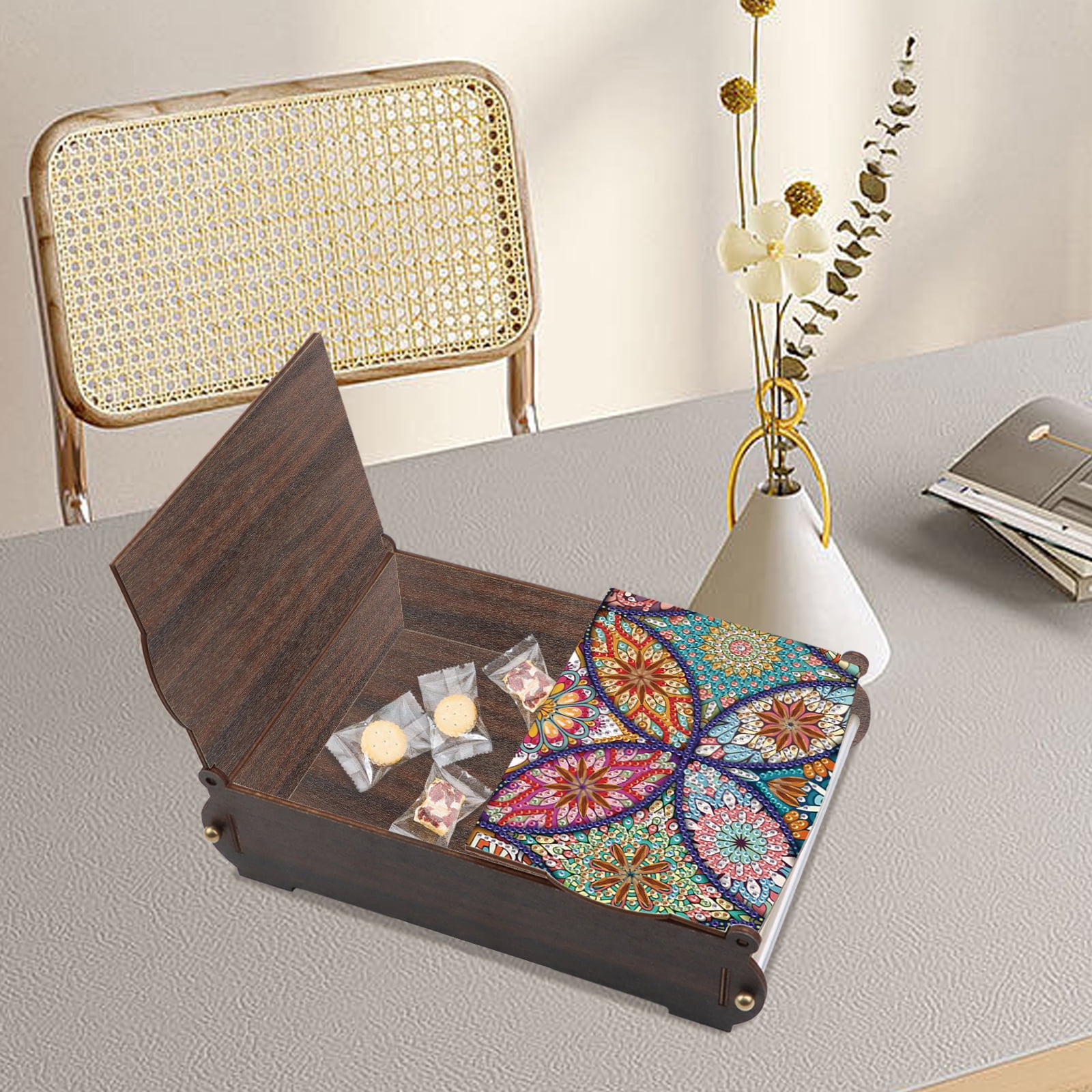 Diamond Painting Kit Storage Box Ethnic Floral DIY Multi-Purpose Craft Storage Box Ideal for Home Offices and Holiday Gifts