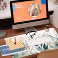 thumbnail image 5 of Desk Mat, Green Gold Plant Leaves Desk Pad, Wildflowers Large Gaming Mouse Pad for Desk, 31.5"x11.8" Extended Big Computer Keyboard Mouse Pad with Non-Slip Base and Stitched Edge, 5 of 13