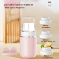 thumbnail image 5 of Milk Warmer,Built-in Battery 4 Adjustable Temperature Heater Waterproof Built-in Bottle Warmer Portable Baby Bottle With 39mm/50mm/56mm Adapters Warmer Temperature Adapters Use, 5 of 7