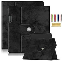 SaniMore Case for Kindle Scribe 10.2 inch (2022 Release), 360° Rotating Swivel Stand Anti-slip Strip PU Leather Luxury Pattern Full-body Protective Shockproof Anti-drop Shell,  Black