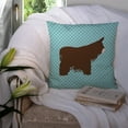 thumbnail image 3 of Carolines Treasures BB8026PW1414 Poitou Poiteuin Donkey Blue Check Fabric Decorative Pillow, 14 x 14 in., 3 of 4