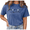 1-Blue, variant on Women's Brown One Day At A Time Tee Vintage Washed T-Shirt Short Sleeve Relaxed Fit Top