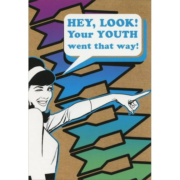 Nobleworks Went That Way Funny / Humorous Birthday Card