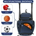thumbnail image 5 of WOLT Baseball Bag Backpack for Youth Boys Adults Baseball Bag Multifunctional Sport Backpack for Ball Darkblue, 5 of 6
