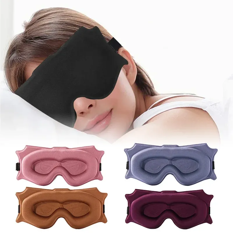 3D Memory Foam Silk Sleep Mask Soft Eye Patches Comfort Three Dimensiona Design Face Sleeping Mask Eyeshade Breathable Women Men