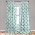 thumbnail image 4 of Ambesonne Polka Dot Curtains, Mouse Faces Circles Art, Pair of 28"x95", Pale Teal and Mint Green, 4 of 4