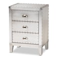 thumbnail image 4 of Baxton Studio Claude French Industrial Silver Metal 3-Drawer End Table, 4 of 9