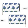 thumbnail image 3 of Leather Thin Slim Wallets for Women Men - Blueberry pattern Clutch Card Wallet for Women Men with Zipper, 3 of 7